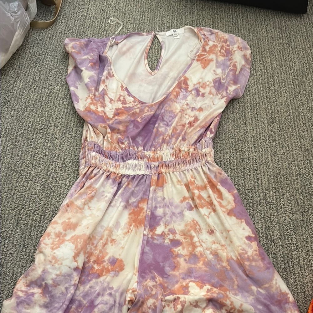 BP Purple and Orange Tie-Dye Jumpsuit